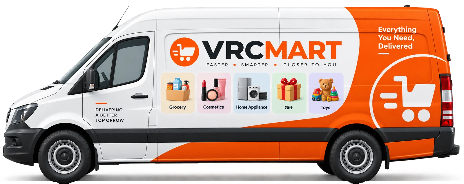 VRC Mart van — Grocery, Cosmetics, Home Appliance, Gift, Toys